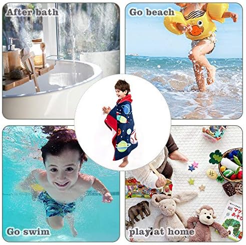 Çocuklar Kapşonlu Banyo Plaj Havlusu Kız Erkek, Sevimli Tasarımlı Süper Emici ve Yumuşak Havlu Panço, Havuzdan Sonra 30 x 50