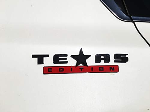 Mr. Brighton LED 3 Sayısı Siyah + Kırmızı 3D Texas Edıtıon Amblem ıle Uyumlu Chevy Silverado Sierra Araba Kamyon Oto Evrensel