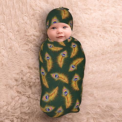Renkli Tüyler Bebek kundak battaniyesi Şapka Seti Pamuk Kreş Kundaklama Battaniye Sıkı Bebek Alma Battaniye Erkek Kız için
