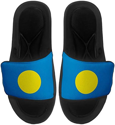 ExpressİtBest Yastıklı Slide-On Sandalet / Erkekler, Kadınlar ve Gençler için Slaytlar-Palau Bayrağı (Palauan) - Palau Bayrağı