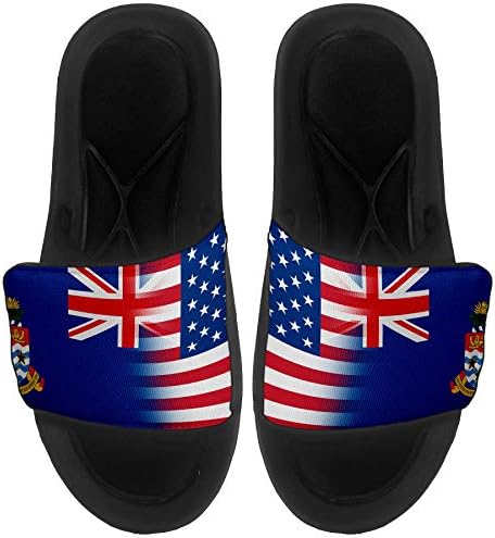 ExpressİtBest Yastıklı Slide-On Sandalet / Erkekler, Kadınlar ve Gençler için Slaytlar-Cayman Adaları Bayrağı (Caymanian) -