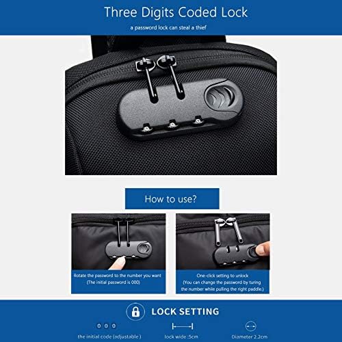 HOSTİC Anti Hırsızlık Sling Çanta Crossbody Sırt Çantası USB Şarj Portu Su Geçirmez Göğüs Çantası