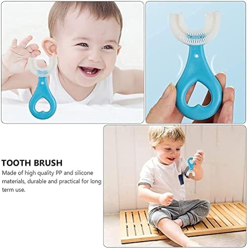 2 Adet Çocuk U-Şekilli Diş Fırçası, Manuel Eğitim Diş Fırçası, U Şekli Taşınabilir Bebek Silikon Diş Fırçası ?çocuklar için