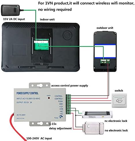 KEDUODUO 9 İnç Kablosuz WiFi RFID Kablolu IR-Cut 1080 P Kablolu Kamera Video Kapı Zili İnterkom Sistemi, D