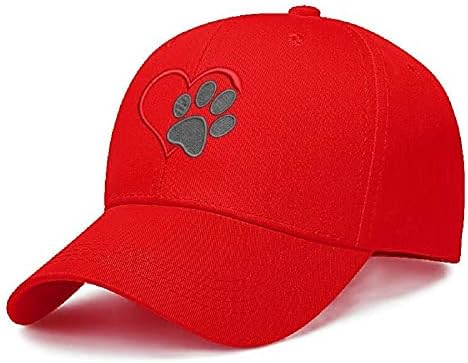 Kalp Şeklinde Köpek Pençe Nakış beyzbol şapkası Kadın Pamuk Baba Şapka Yaz Ayarlanabilir Nakış Snapback Kap Erkekler