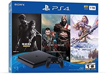 En yeni Sony Playstation 4 PS4 1TB HDD Oyun Konsolu Üç Oyun Paketi: Sonuncumuz, Savaş Tanrısı, Horizon Zero Dawn, Kablosuz
