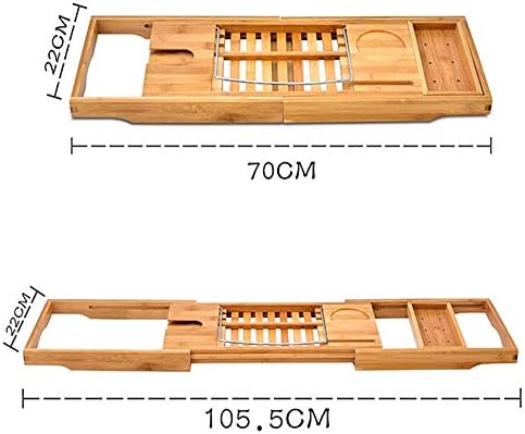 TANGİST Ahşap Küvet Tepsisi Genişleyen Kenarlı Bambu Küvet Tepsisi Dahili Kitap Tablet Tutacağı Cep Telefonu Tepsisi Ve Entegre