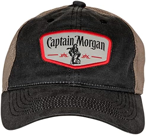 Kaptan Morgan Logo İşlemeli Yama Ayarlanabilir Şapka Siyah