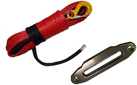 ZHU-CL Vinç Halatı Kırmızı 10mm30m Sentetik Vinç Kablo Amp;10 Hawse Fairlead Kablo Off Road Aksesuarları için