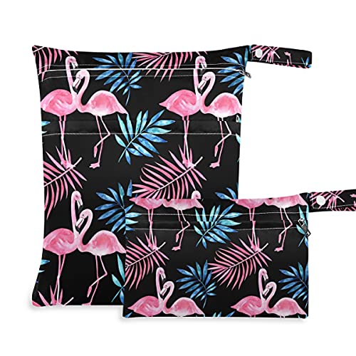 xigua 2 ADET Flamingo Islak kuru çanta Bez Bebek Bezi Su Geçirmez Mayolar saplı çanta Bileklik Seyahat Plaj Çantası