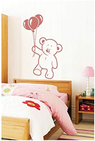 dailinming PVC Duvar Çıkartmaları Sevimli Ayı Bebek Yatağı Oturma Odası Salonu Yatak Odası Ev decorWallpaper61cm x 96.5 cm-Gri
