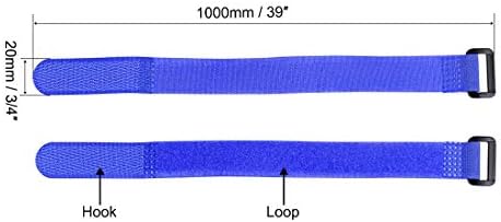 uxcell 2 adet Kanca ve Halka Kayışları, 3/4 inç x 39 inç Sabitleme Kayışları Yeniden Kullanılabilir Sabitleme Kablo Bağı (Mavi)