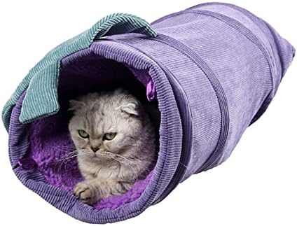 COMEONE kedi tüneli Yatak ile Mat, Pop Up Katlanabilir Tüp ile Tırmalama Topu, interaktif Oyuncak, tepe Delik Hideout Evi için