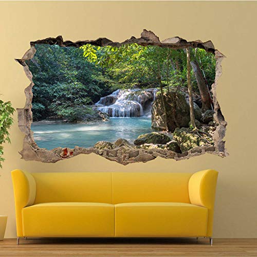 Peel ve Sopa Vinil Çıkartmalar, Doğa Nehir Şelale Duvar Sticker 3D Sanat Mural Ofis Ev Decoration-50CMx70CM