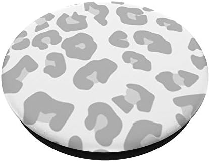 gri ve beyaz Leopar Çita Hayvan Derisi Baskı PopSockets Değiştirilebilir PopGrip