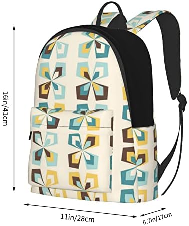 Geometrik çiçek büyük kapasiteli moda baskılı dayanıklı sırt çantası Unisex rahat kadın seyahat sırt çantası