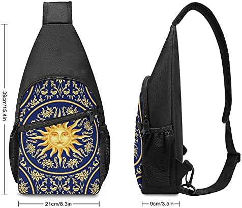 Göksel Barok mavi altın tek kollu çanta Crossbody sırt çantası omuz göğüs Sırt Çantası seyahat Yürüyüş İçin