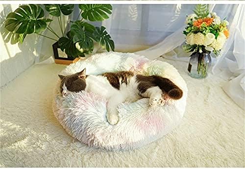 Kapalı Kediler için Gavenia Kedi Yatakları Yıkanabilir Çörek Kedi ve köpek yatağı, Yumuşak Peluş evcil hayvan yastığı, Su geçirmez