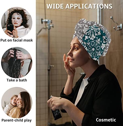 Saç Havlu Wrap Lüks Anti-Bukle Hızlı Kuru Saç Kurutma Türban, Ultra Yumuşak ve Çabuk Kuruyan Emici Mikrofiber Banyo Saç Kap