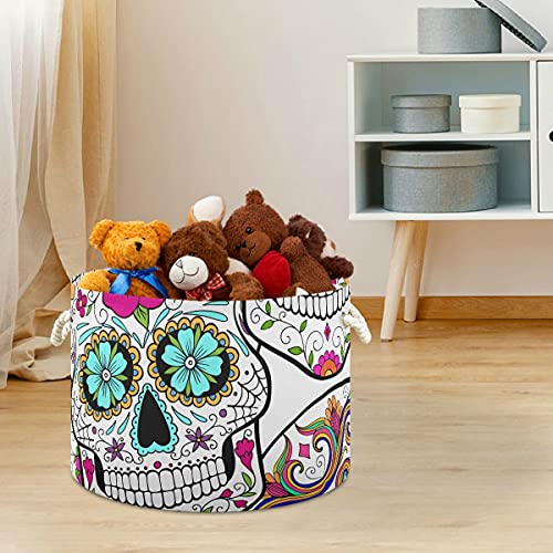 Büyük Sepet Oyuncaklar için Ölü Şeker Kafatasları saklama kutusu Kutusu çamaşır sepeti Ev Dekor için, Pet Oyuncak, Battaniye