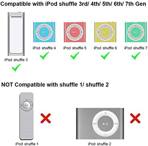 iPod Shuffle Kablosu, 2 Paket 3.5 mm Jack/Tak USB USB Güç Şarj Sync Veri Aktarım Kablosu için iPod Shuffle 3rd 4th MP3 / MP4