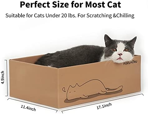 FUKUMARU Kedi Scratcher Karton Kutu ile 5 ADET, Geri Dönüşümlü kedi tırmalama pedi, Kitty Oluklu Tırmalama Yatağı
