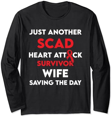 SCAD Kalp Krizi Survivor Savaşçı Farkındalık Uzun Kollu T-Shirt
