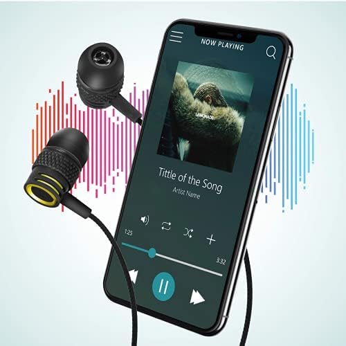 UrbanX R2 Kablolu kulak içi kulaklıklar için Mic ile Samsung Galaxy A01 Çekirdek ile Arapsaçı-Ücretsiz Kordon, Gürültü Yalıtımlı