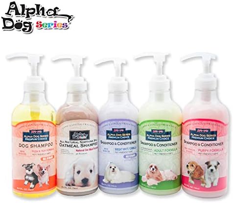 Alpha Dog Serisi Aloe Veralı Doğal Köpek Şampuanı ve Saç Kremi, Köpekler için pH dengeli Şampuan, Yırtılmaz, Hassas Ciltler