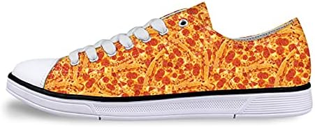 Owaheson Domuz Pirzola Biftek Pizza Unisex Yetişkin kanvas ayakkabılar gündelik ayakkabı Düşük Kesim Dantel up Moda Rahat Yürüyüş
