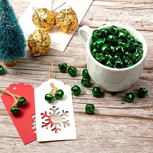 200 Parça Jingle Bells, 1/2 İnç Zanaat Bells, DIY Çelenk için Çelenk, Tatil Ev ve Noel Dekorasyon (Yeşil)
