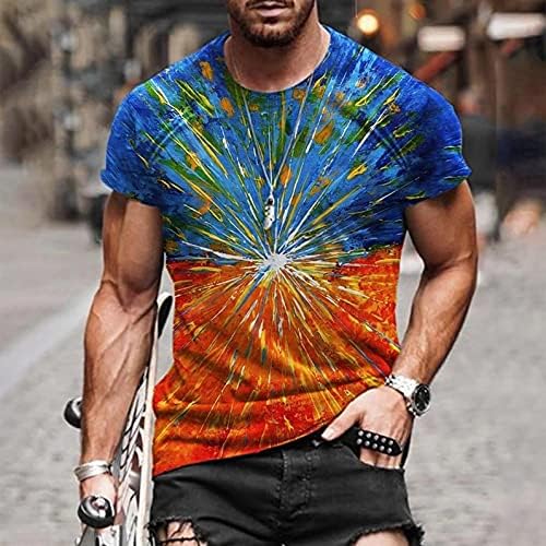 Erkekler için T Shirt Moda, erkek T-Shirt Yaz Sokak Soyut Resim T - Shirt Kısa Kollu Üst Boyutu S-5X