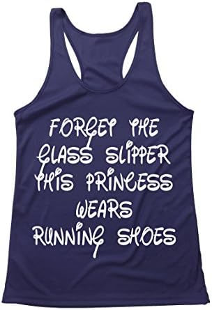 Maraton Koşucuları Yarış Günü Tank Top - Kadın Koşu Yarışçısı Geri-Bu Prensesin Koşu Ayakkabısı Giydiği Cam Terliği Unut