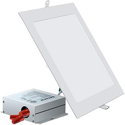 SAYHON 8 inç Ultra-İnce Kare gömme aydınlatma ile bağlantı kutusu, 18 W 6000 K Günışığı Beyaz, olmayan Dim Düşük profil tavan