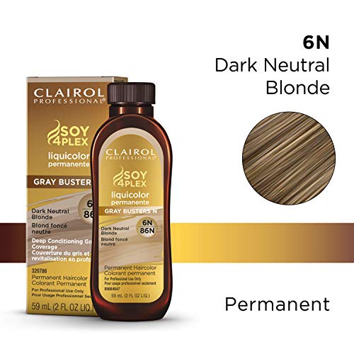 Sarı Saç Rengi için Clairol Profesyonel Kalıcı Liquicolor, 6n Koyu Nötr Sarışın, 2 oz
