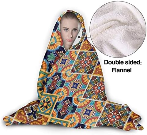 Caitela Flanel Giyilebilir Battaniye Bornoz Sarar Süper Yumuşak Kapalı veya Açık Kapşonlu Battaniye