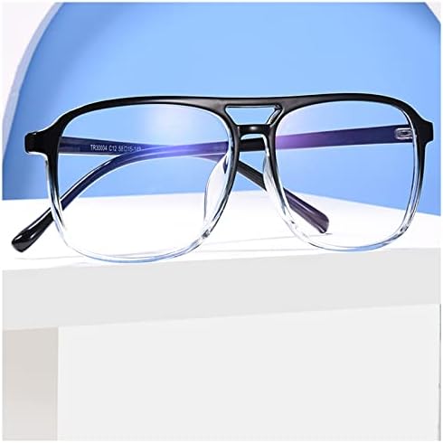JUNZ Moda Büyük kare çerçeve okuma gözlükleri Kadın erkek, mavi ışık Engelleme Bilgisayar okuyucular, Anti parlama Gözlük (Renk:
