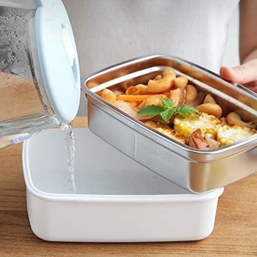 Taşınabilir Öğle Yemeği kutusu, Mikrodalga ısıtılabilir paslanmaz çelik Ayrılmış Çift katmanlı büyük kapasiteli öğle yemeği