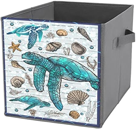 GSALLE Katlanır saklama kutuları Deniz Kaplumbağası Kumaş saklama kutuları Katlanabilir Depolama Küpleri Dekoratif saklama
