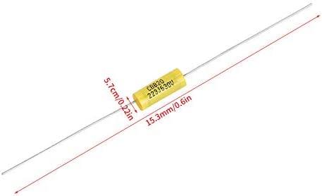Haokaini 10 pcs Sarı Uzun Kurşun Eksenel Polyester Film Kondansatör Istikrarlı Performans ile Uzun Kurşun için radyo amplifikatör