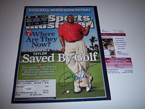 Lawrence Taylor New York Giants, hof Jsacoa İmzalı Sports Illustrated İmzalı NFL Dergileri