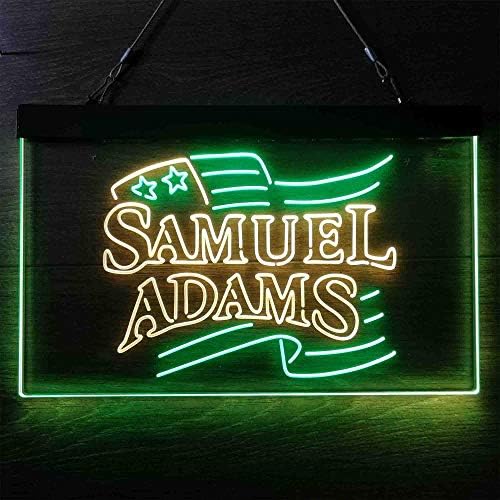 CHUZI Pub Samuels Adams Bira Bar Dekorasyon Hediyeler Duvar Dekor LED Neon Burcu Man Cave Açık Mavi + Kırmızı W12 x H8