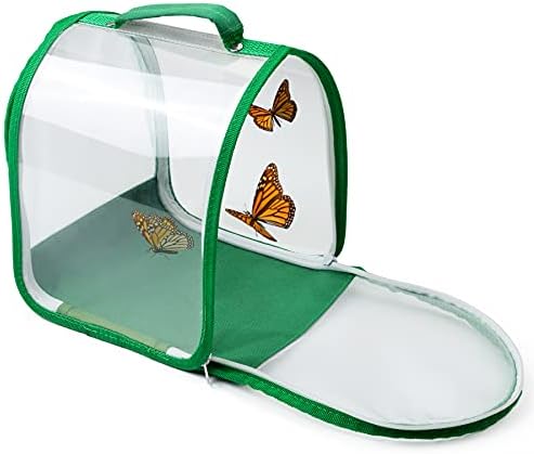 Küçük Kelebek Habitat, Böcek Örgü Kafes, Tırtıl Muhafaza, Yaratık Kafes, böcek Teraryum Taşınabilir Taşıma Kolu 8x8x8 İnç