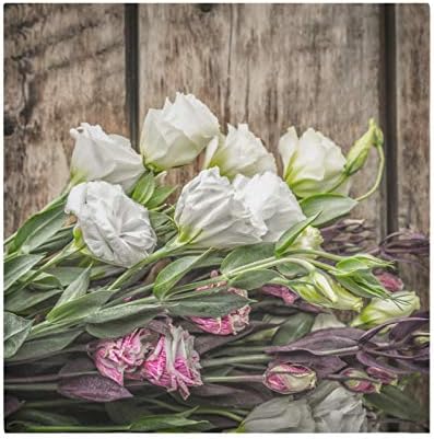 YUEND Eustoma Retro Çiçek Bez Peçeteler Masa Keten Baskı Yemekleri Aile Ziyafetler Düğün Partiler için Restoran