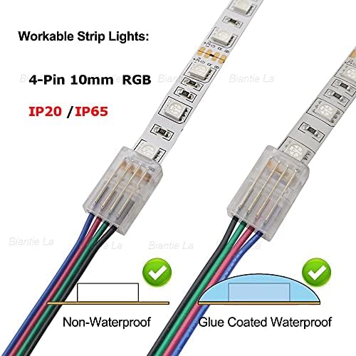 4 Pin 10mm LED Şerit Tel Bağlayıcı RGB Unwired klipler lehimsiz Adaptör Terminali Uzatma bağlantısı için renkli LED şerit ışıkları
