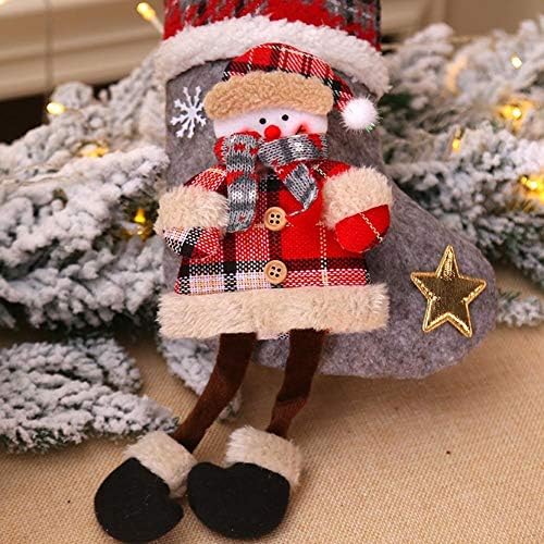 SSMDYLYM Weihnachten Dekorationen Santa Claus Socken Schneemann Anhänger Geschenk Halter Frohe Weihnachten Baum Hängen Ornament