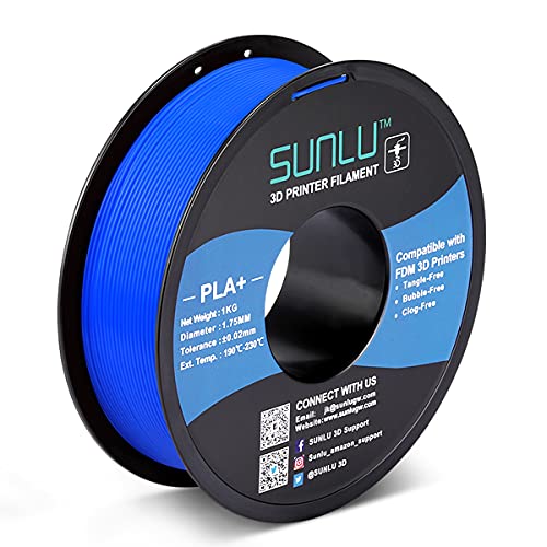 PLA + 3D Yazıcı Filamenti 1.75 mm, SÜNLÜ PLA Filament PRO, Boyutsal Doğruluk + / - 0.02 mm, 1 kg Makara, 1.75 PLA Plus, Mavi