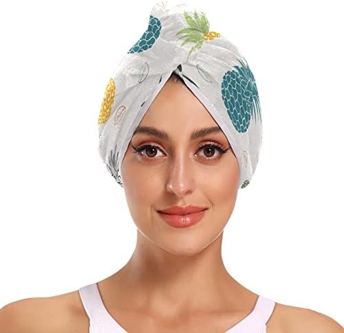 Renkli Ananas mikrofiber saç havlu Kadınlar için Anti Bukle Süper Emici çabuk kuruyan saç havlu Wrap kadınlar için ıslak saç