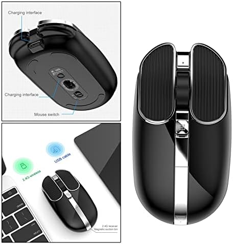 Shiwaki 2.4 G Kablosuz MousePortable Bilgisayar Faresi Dizüstü Bilgisayar Notebook için Optik Kablosuz Fare-Siyah