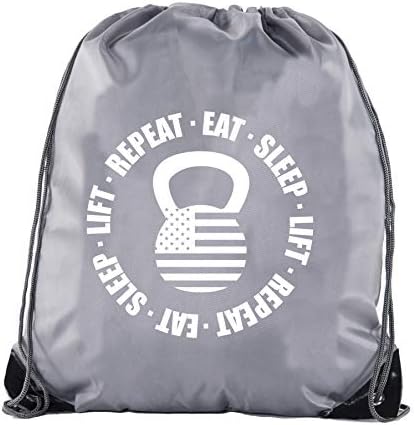Güç Kaldırma Sırt Çantaları, Aşırı Fitness İpli Çanta Halter Spor Çantaları-Eat Sleep Lift